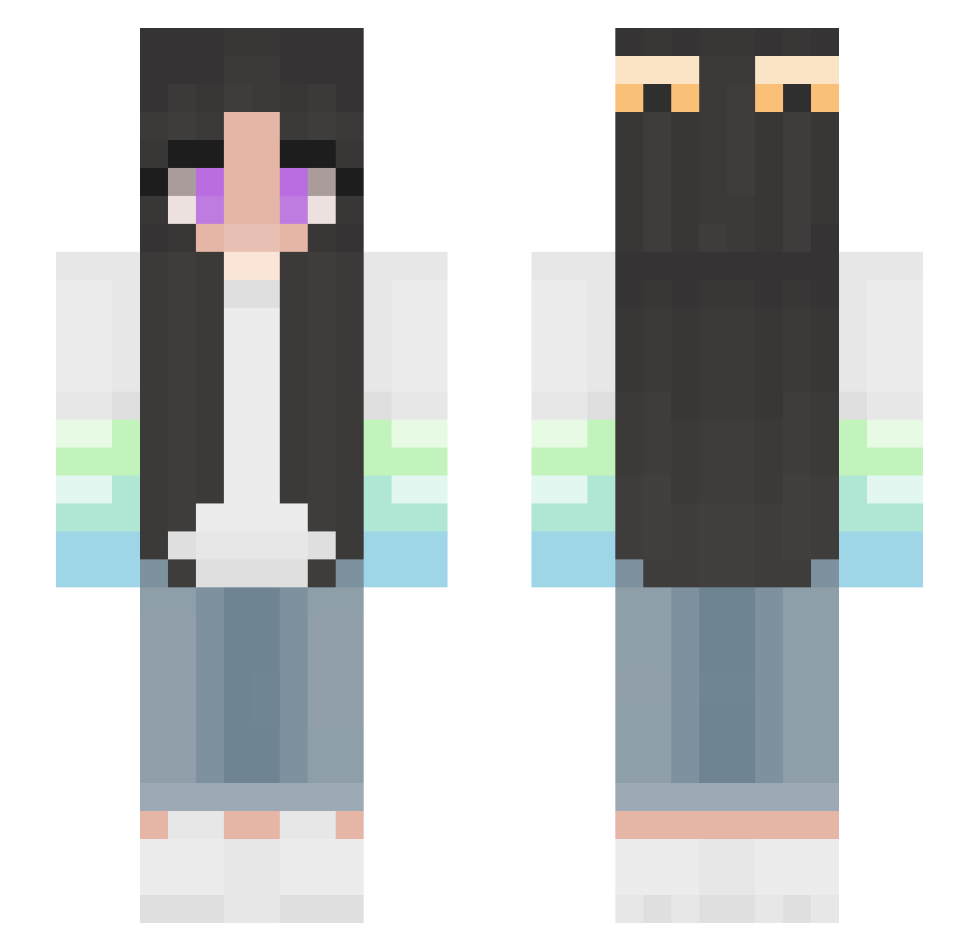 sabshilli Minecraft skin, front and back view