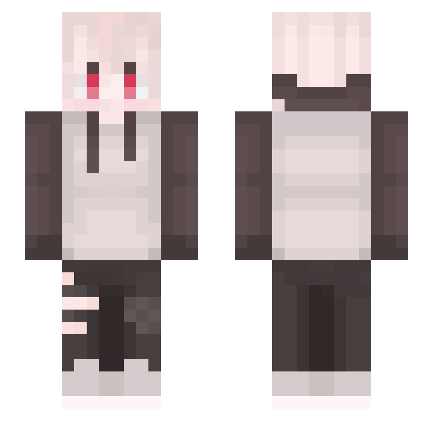 RGCubes Minecraft skin, front and back view