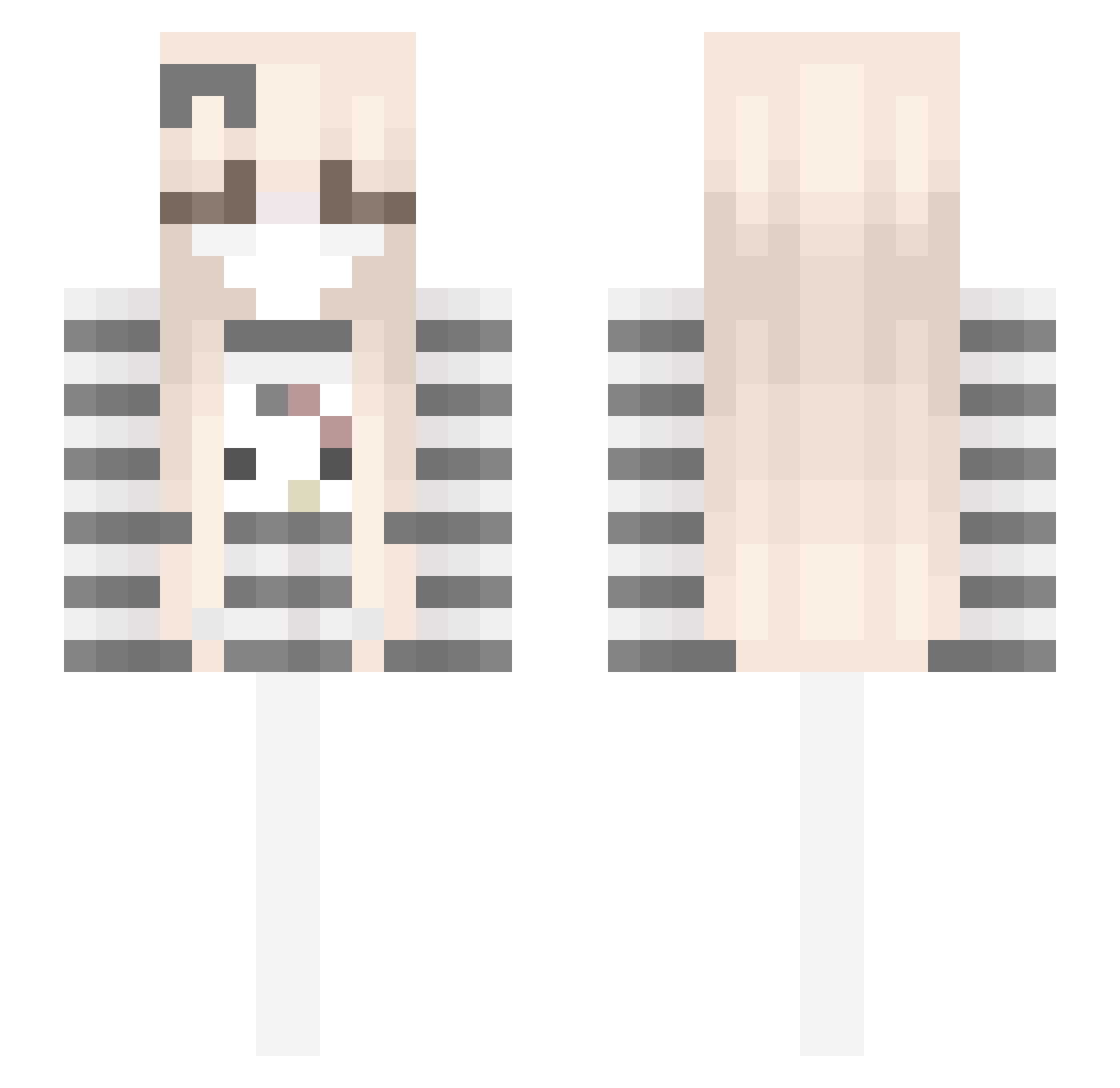 shypaws Minecraft skin, front and back view