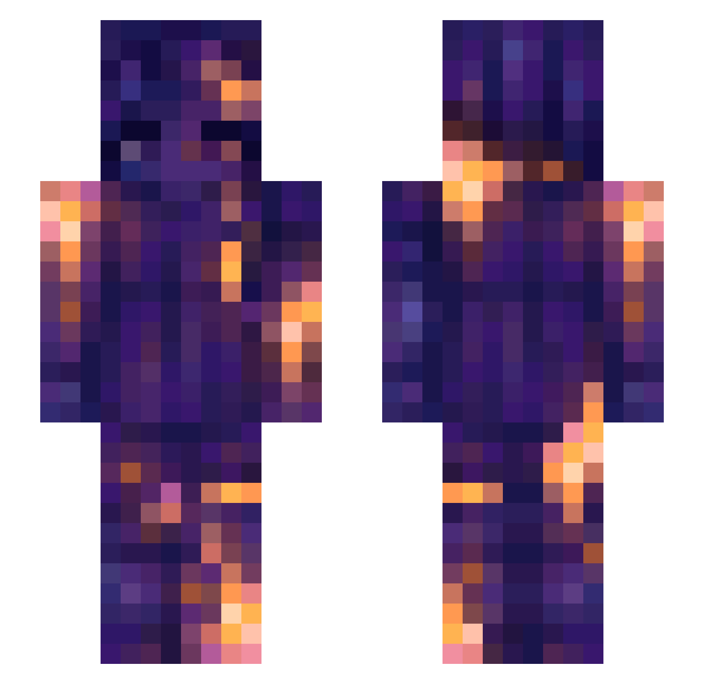 Moonrxse_ Minecraft skin, front and back view