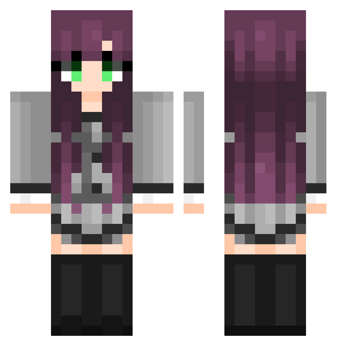 Riy4mvp Minecraft skin, front and back view