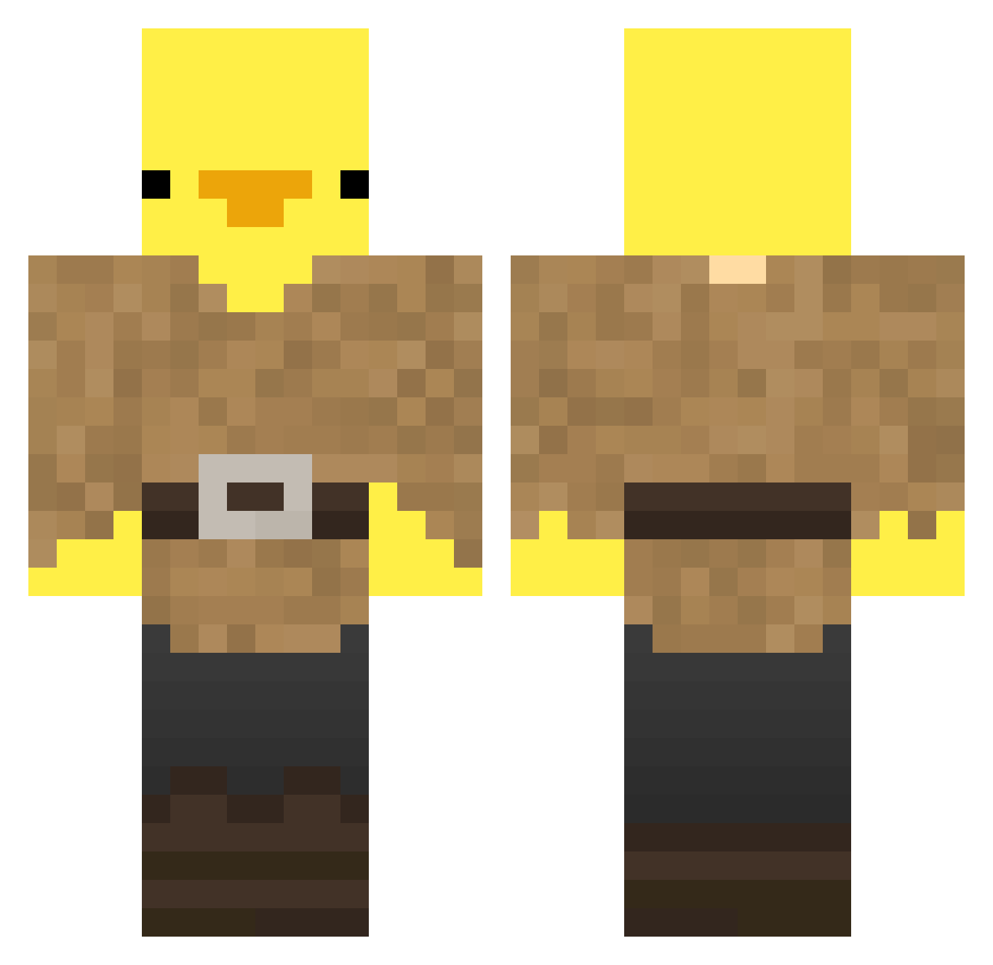 RonBurger Minecraft skin, front and back view