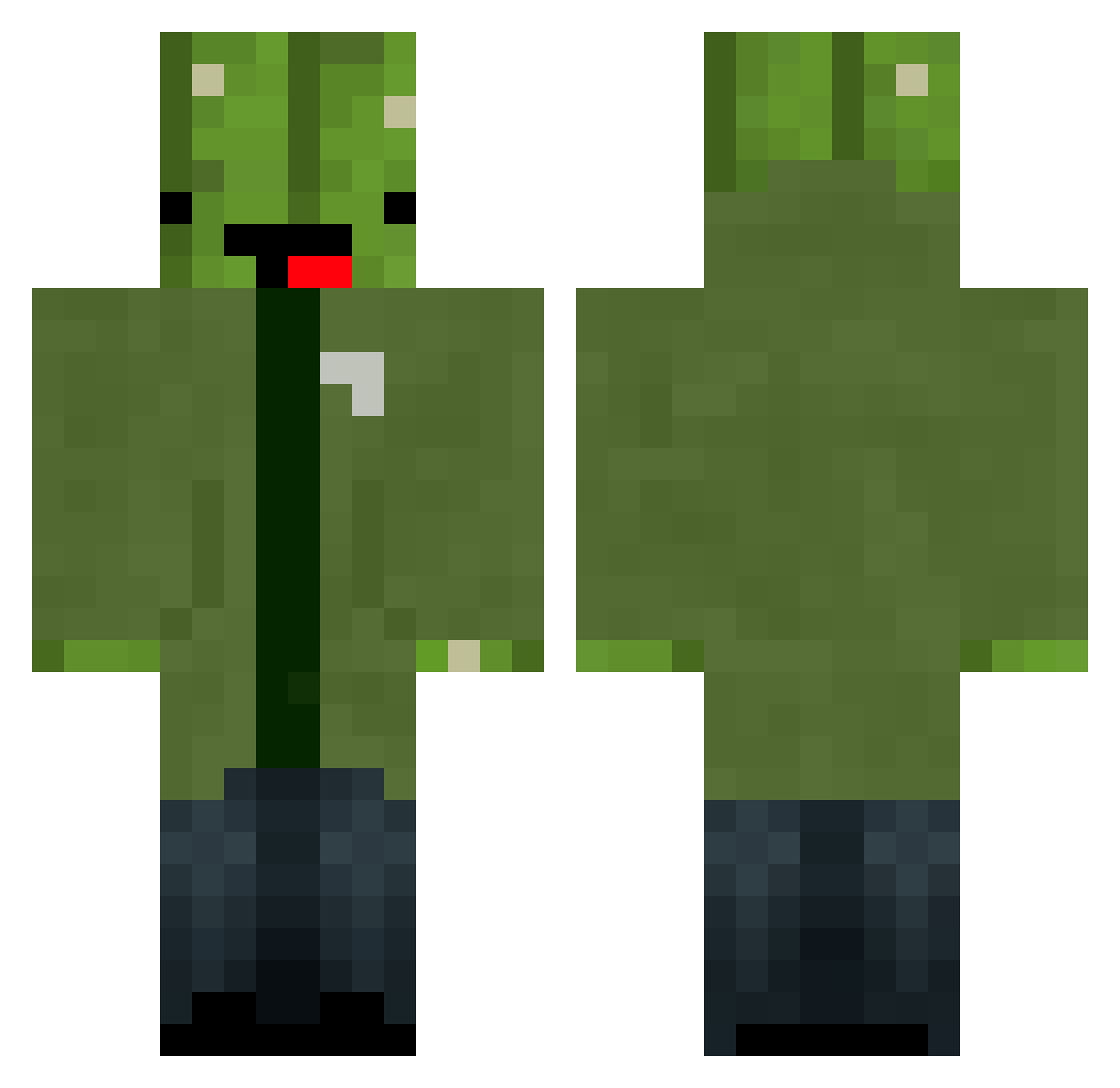 CactusOver Minecraft skin, front and back view
