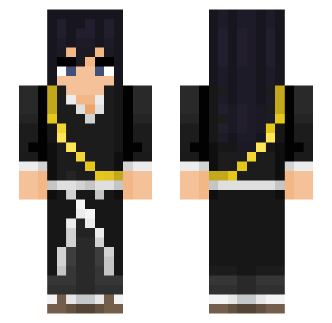hexwat4r Minecraft skin, front and back view