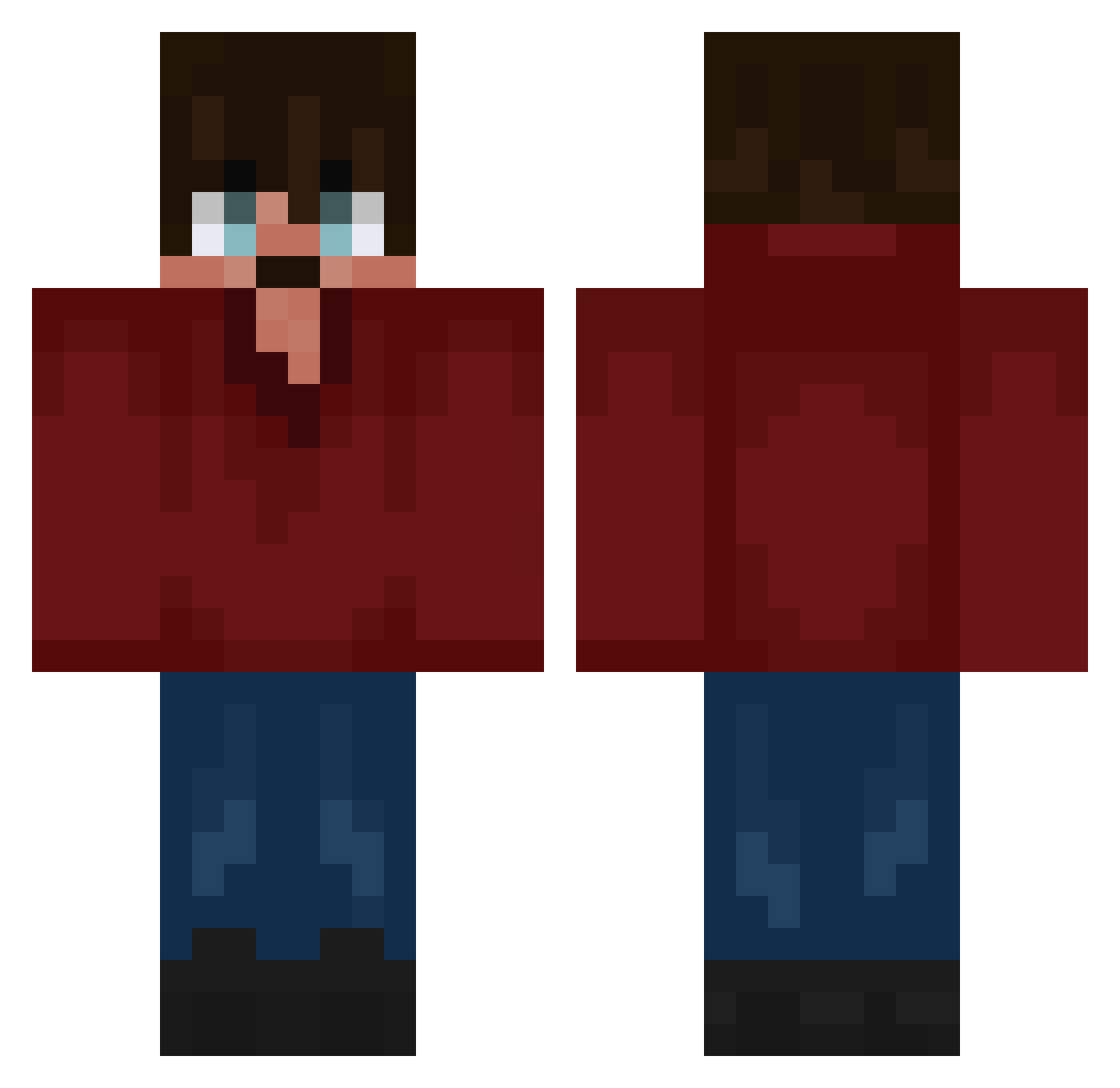 Wazenga Minecraft skin, front and back view