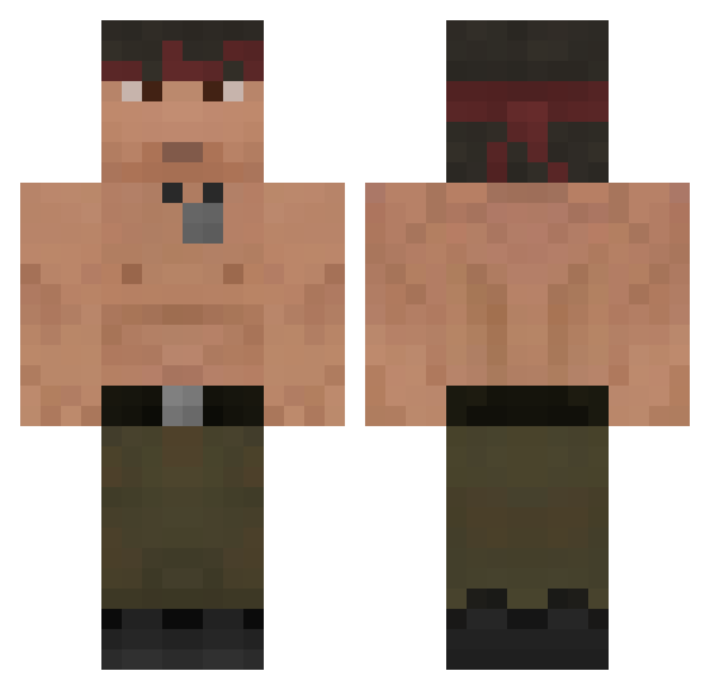 99mg Minecraft skin, front and back view