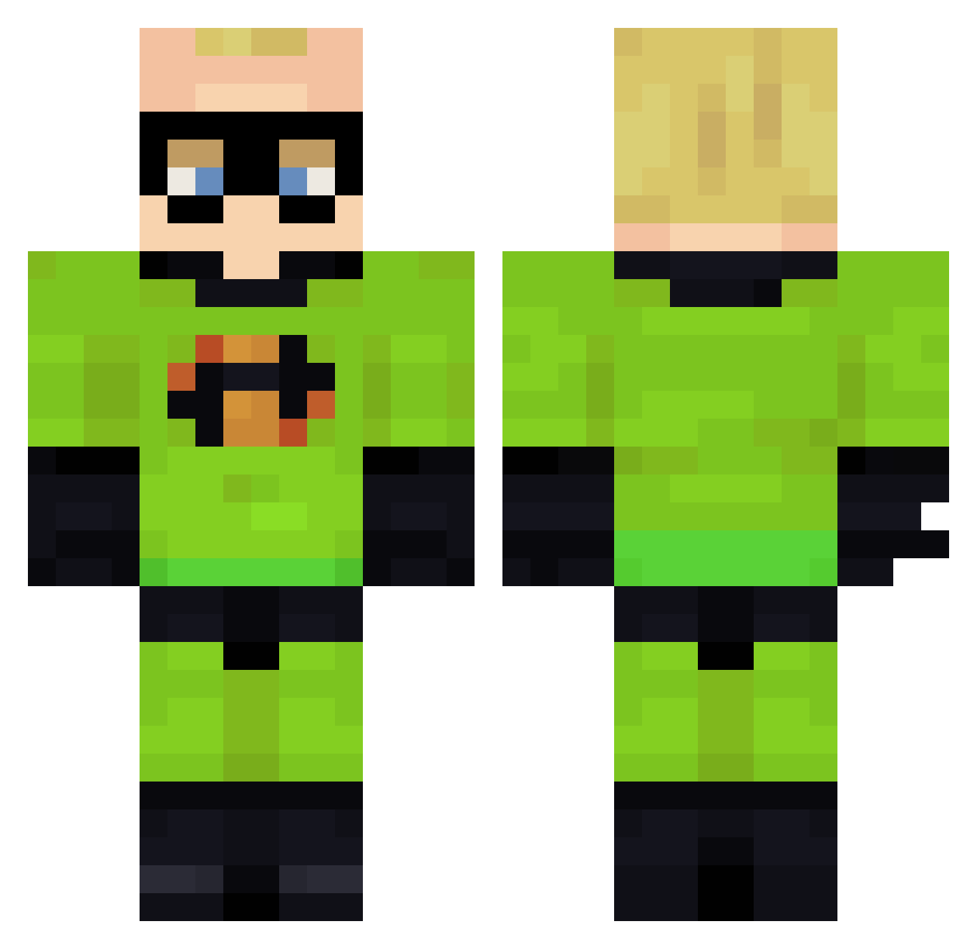 GamerObama1 Minecraft skin, front and back view