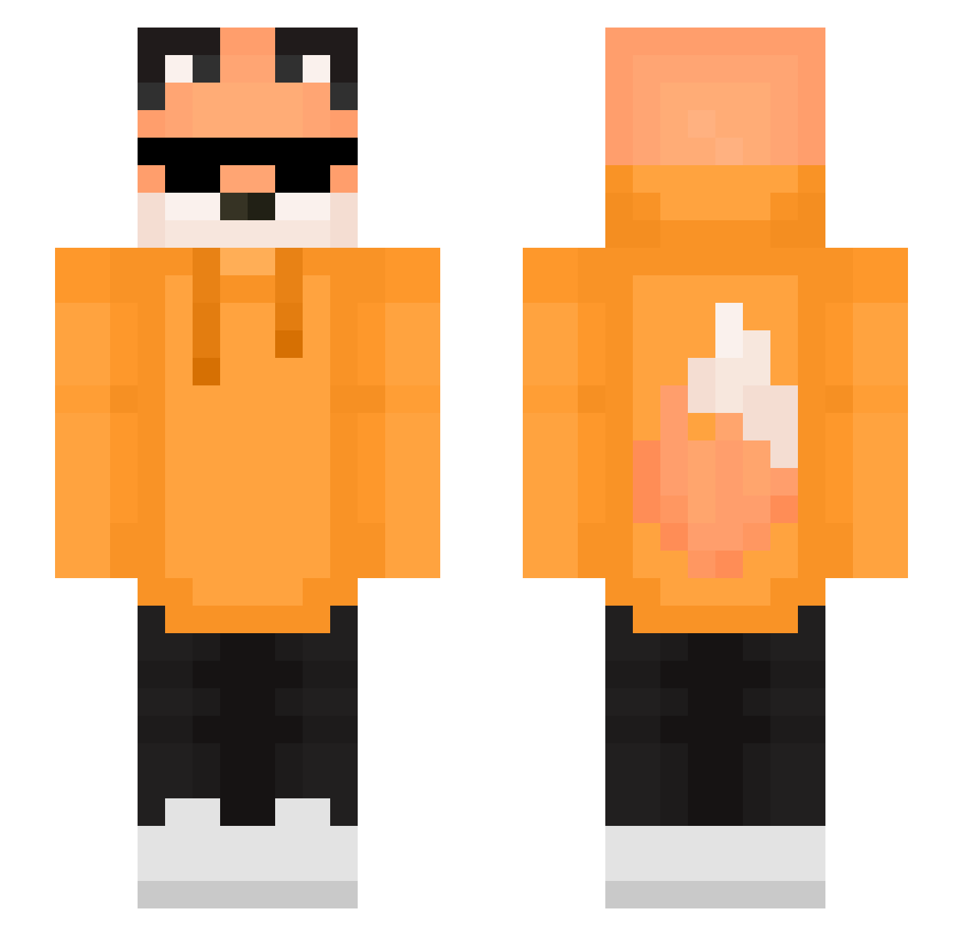 xLumiere Minecraft skin, front and back view