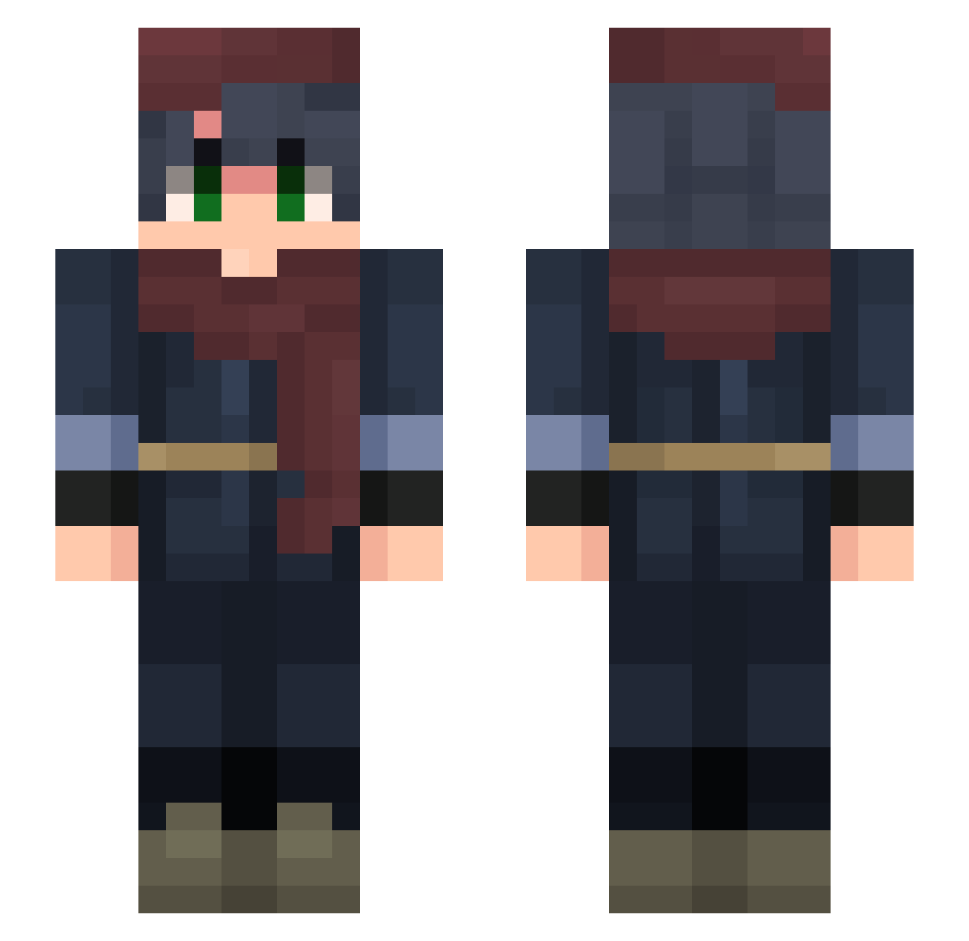 Qwerty_yyz Minecraft skin, front and back view