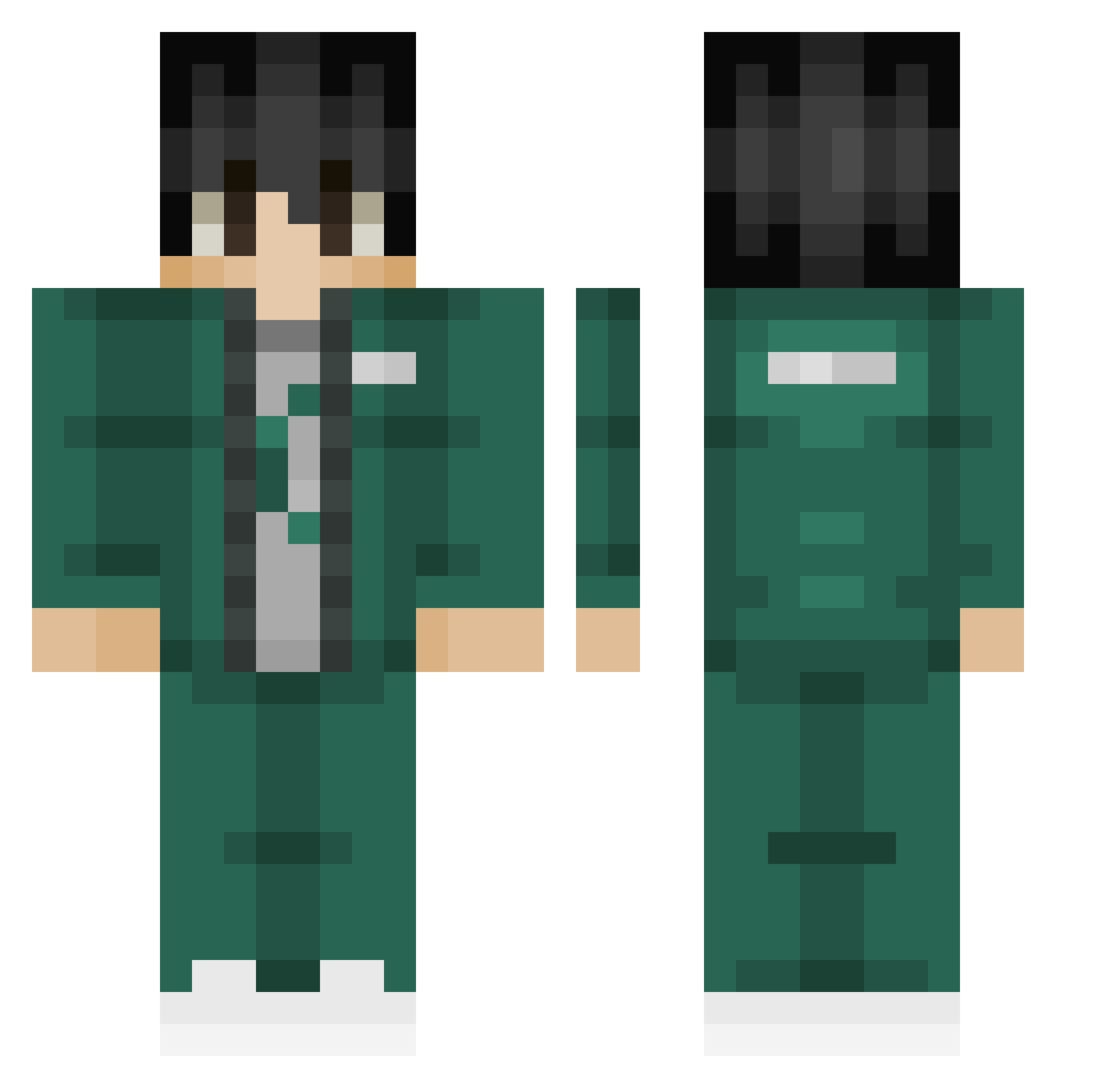Momo2501 Minecraft skin, front and back view