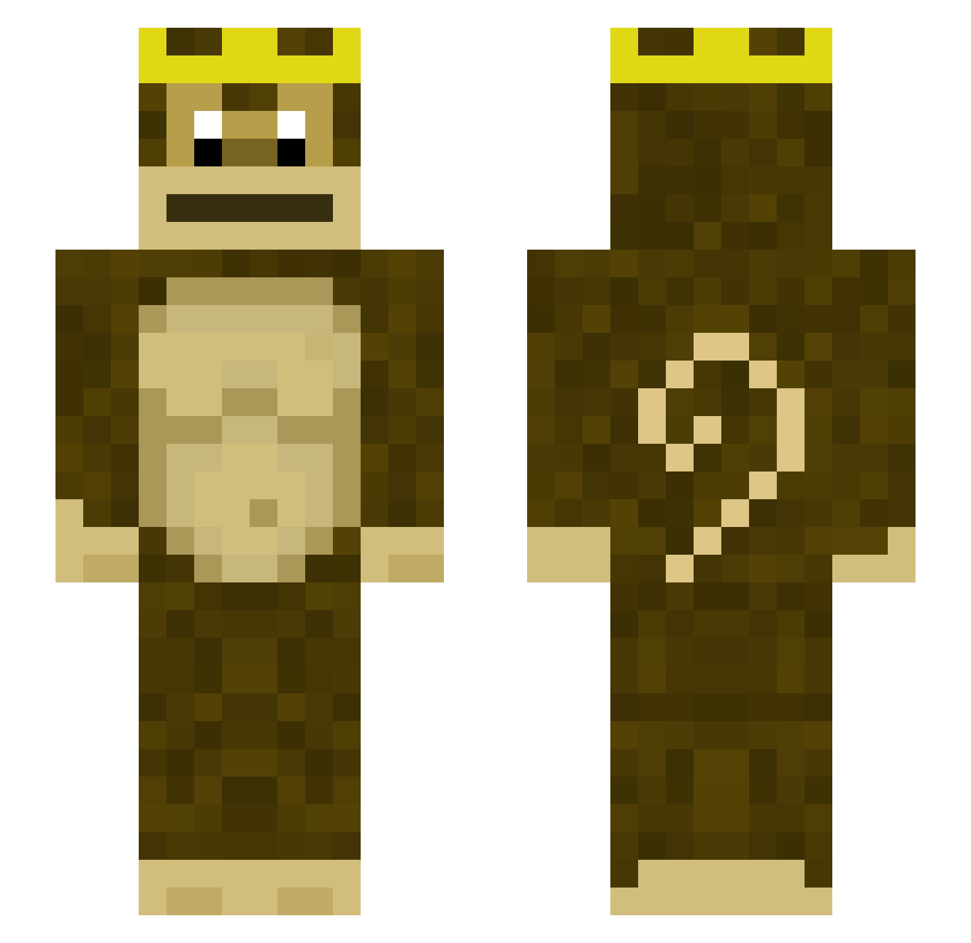 YoungAbkat Minecraft skin, front and back view