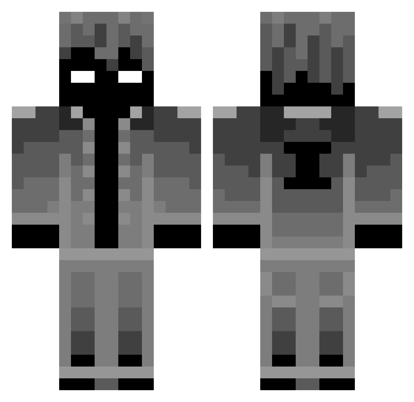 Warteze Minecraft skin, front and back view