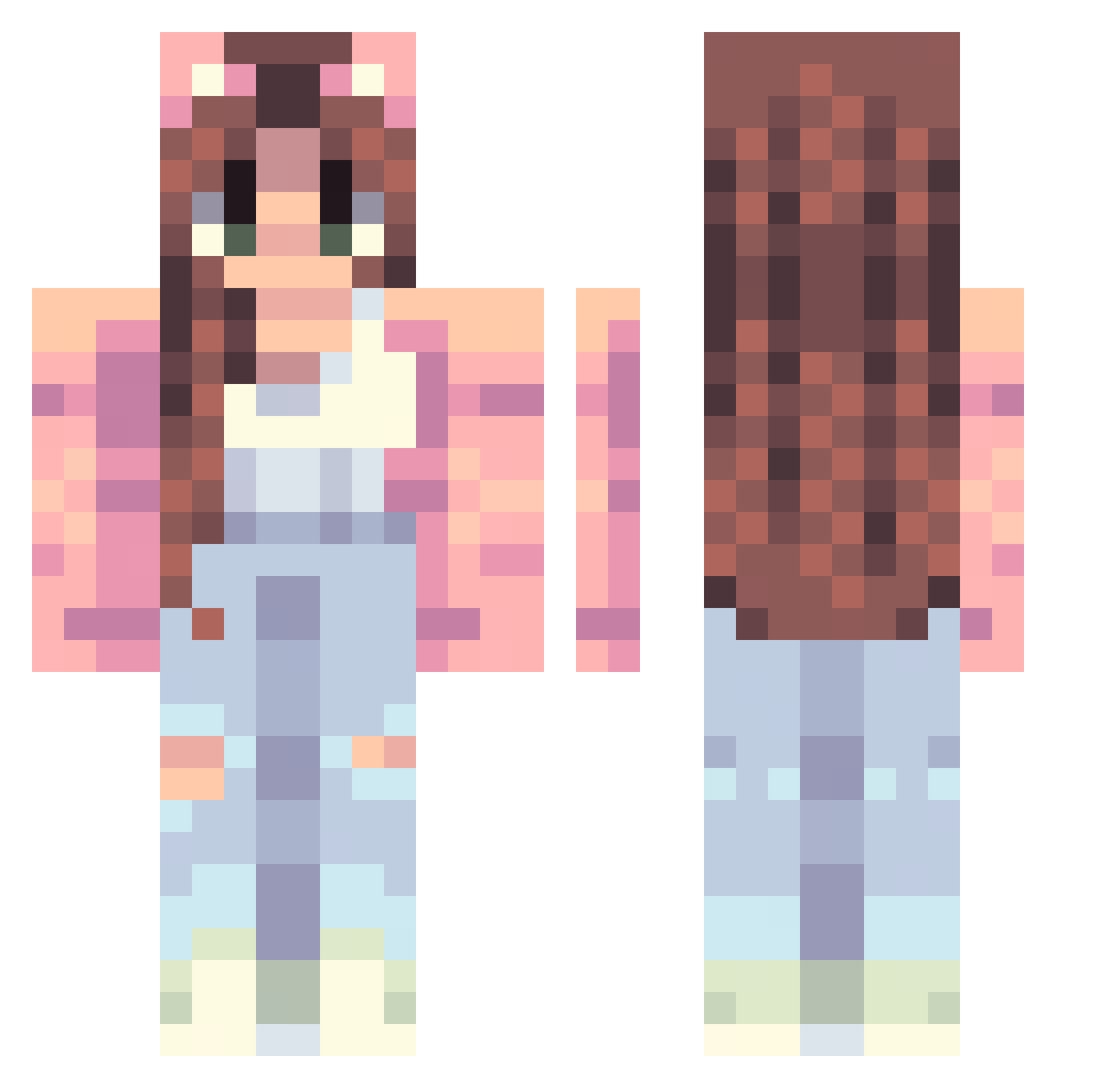 Violet_Goat Minecraft skin, front and back view