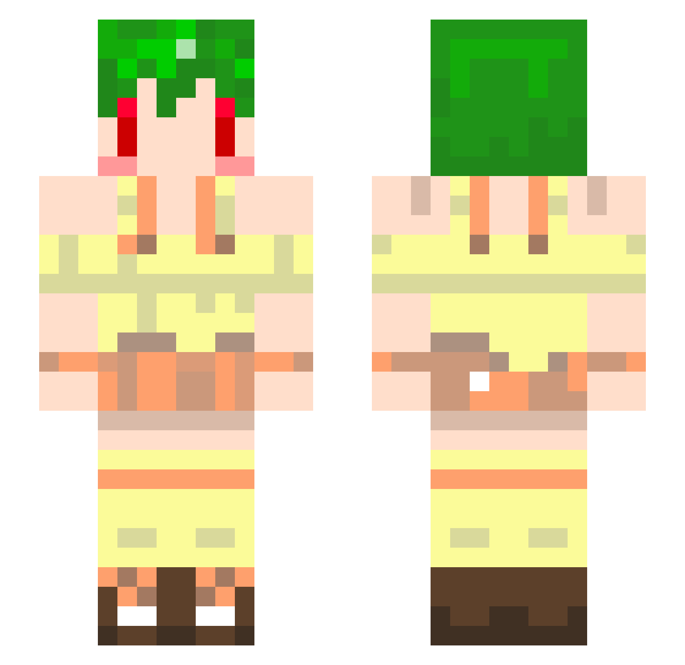 yama0766 Minecraft skin, front and back view