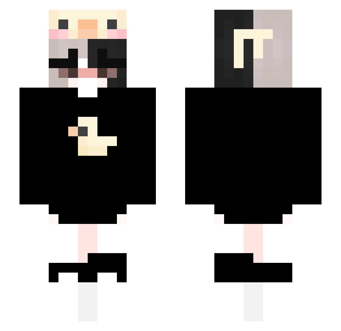 RisusIsHappy Minecraft skin, front and back view