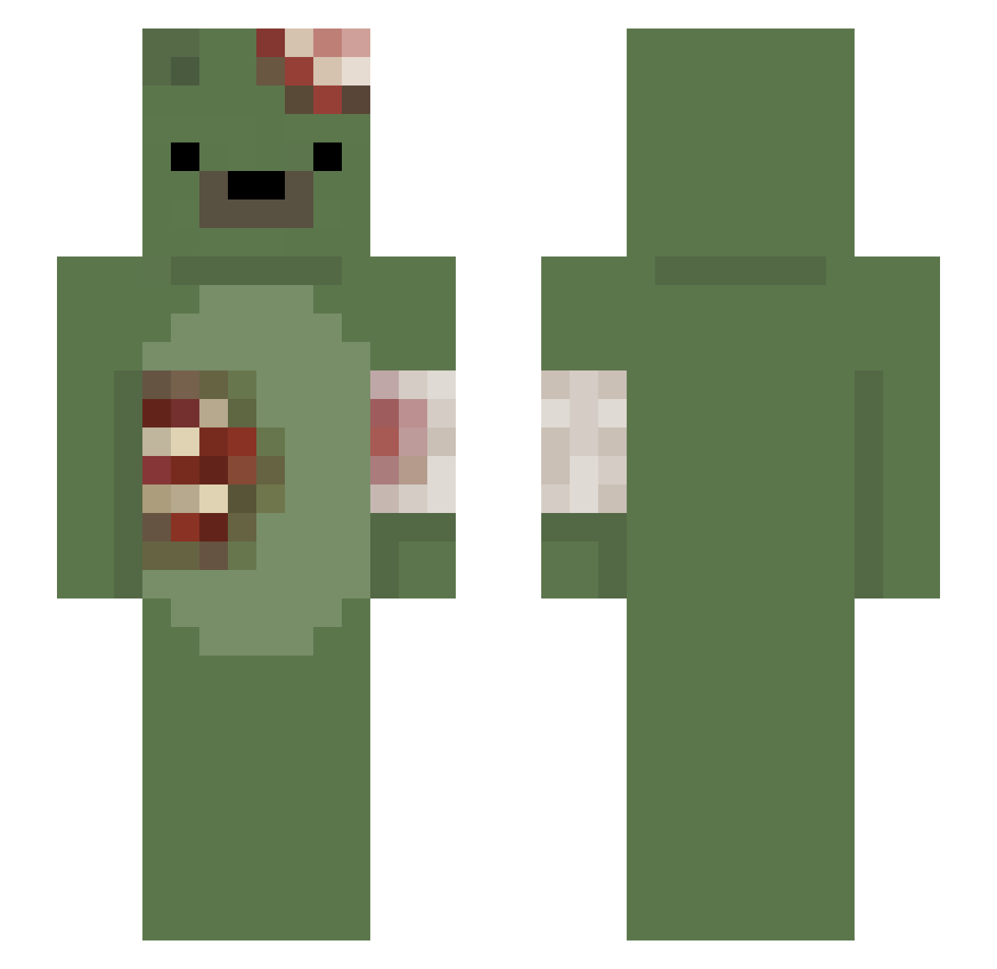 SuperLuckyBear Minecraft skin, front and back view