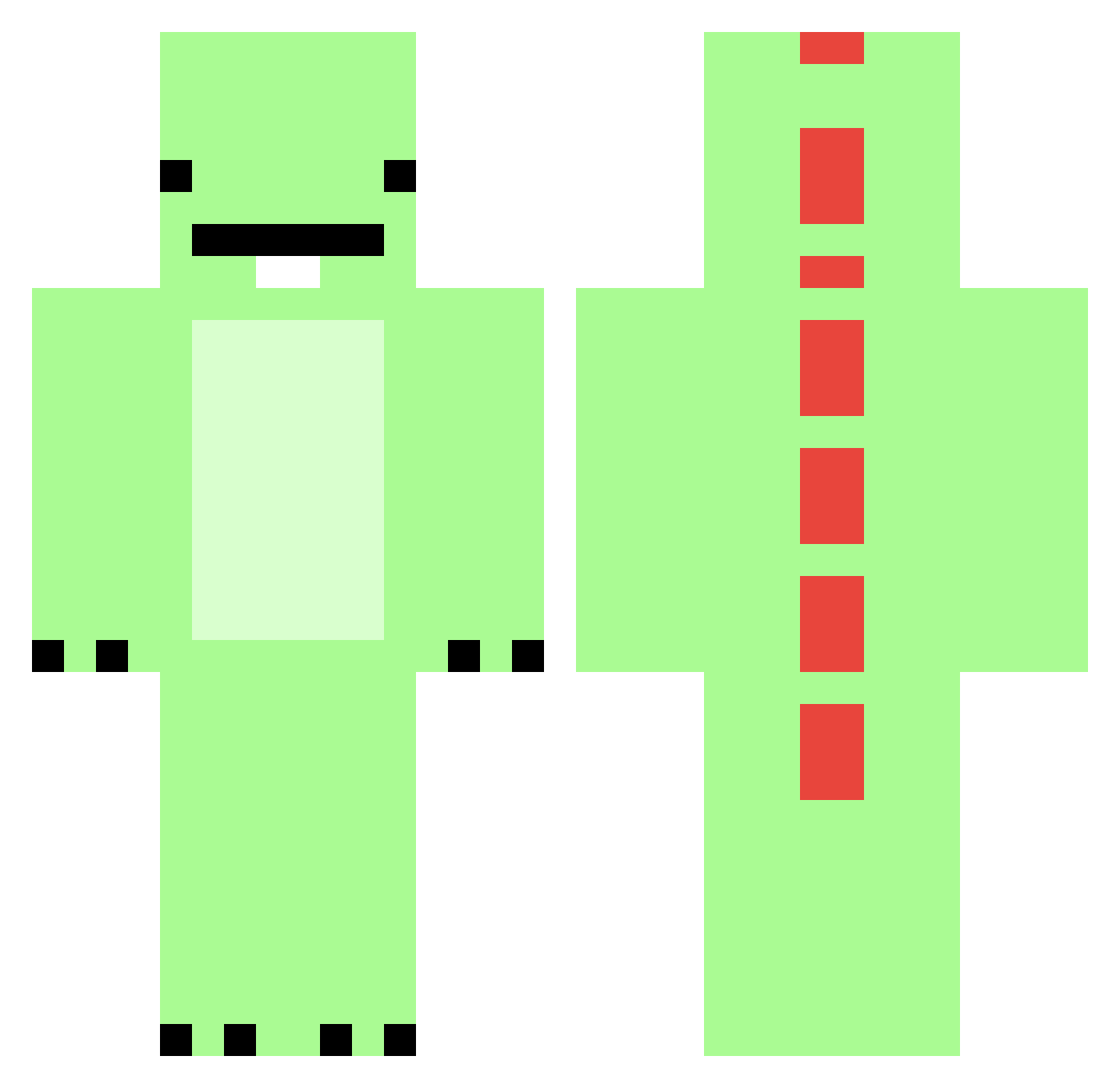 tagemew Minecraft skin, front and back view