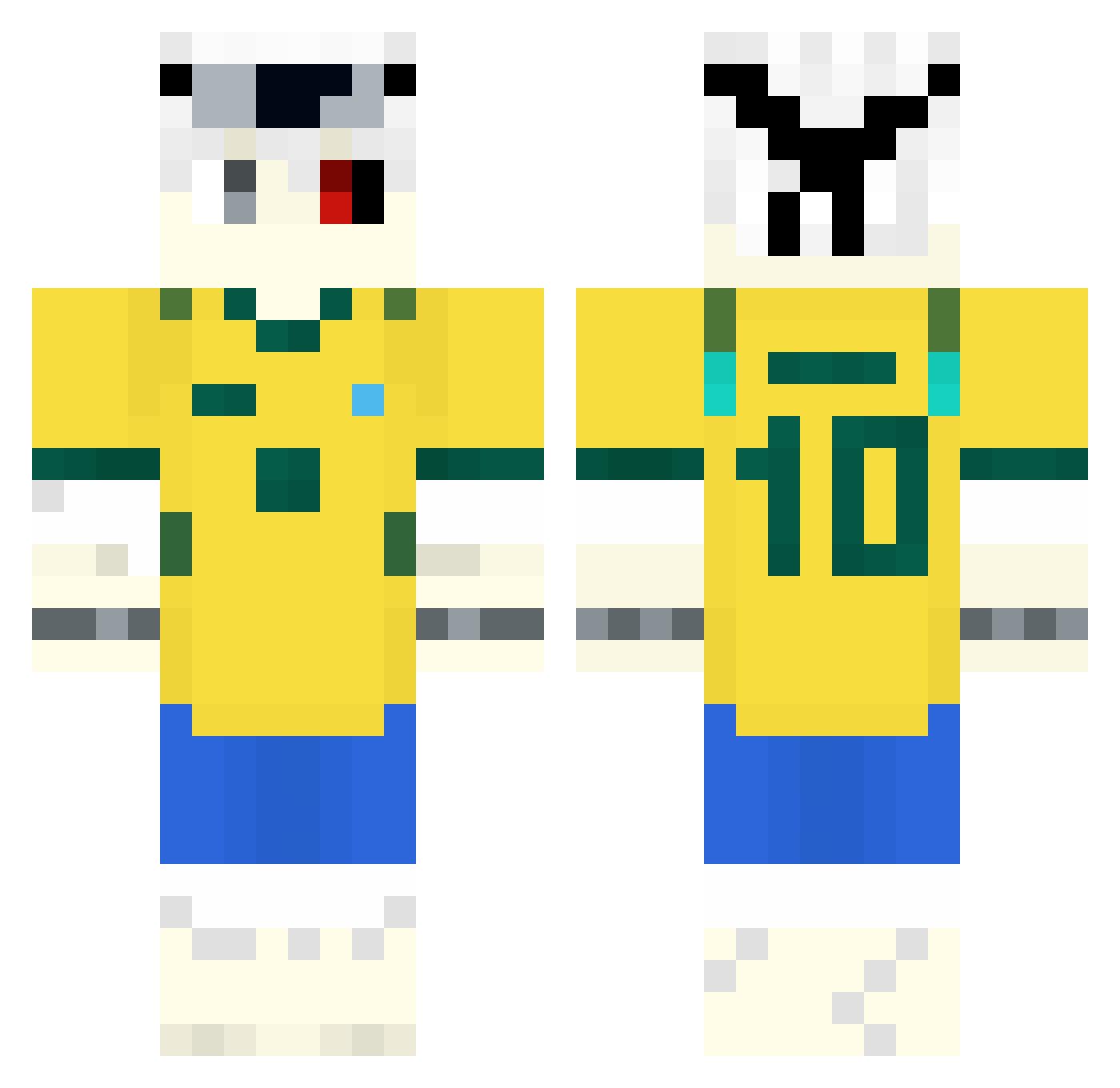 ItzMudinho_DJ Minecraft skin, front and back view