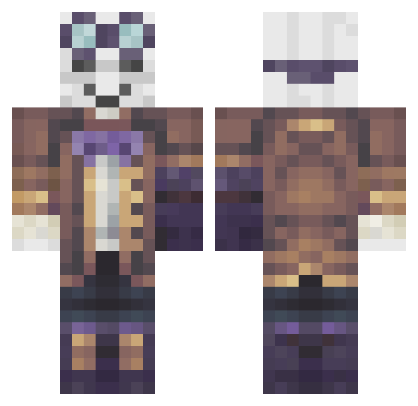 Tinyzhinan3019 Minecraft skin, front and back view
