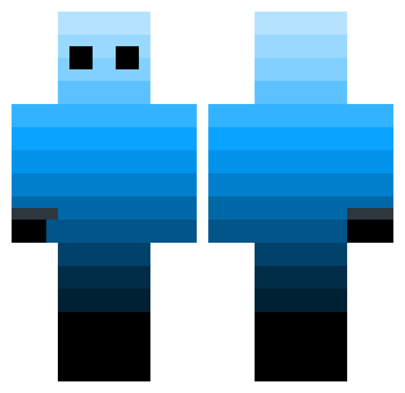 WackyRackyHD Minecraft skin, front and back view