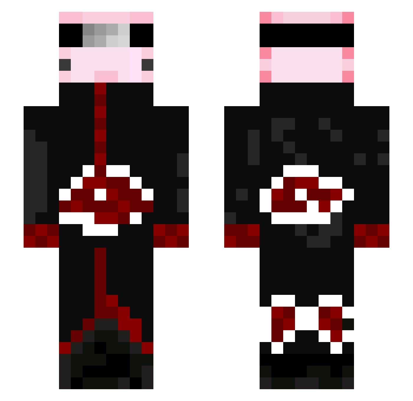GusPi Minecraft skin, front and back view