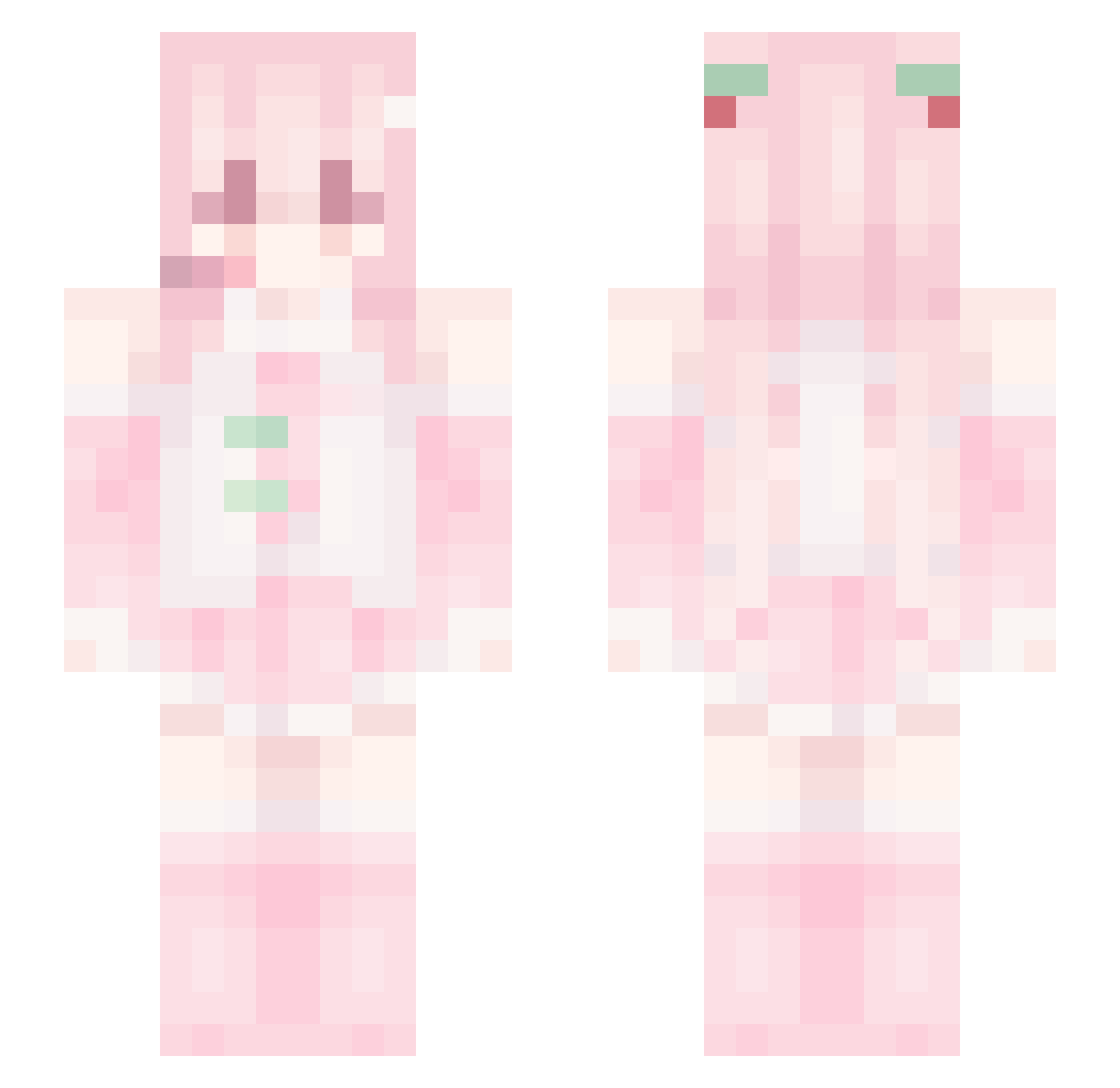 SlyFoxAspen Minecraft skin, front and back view