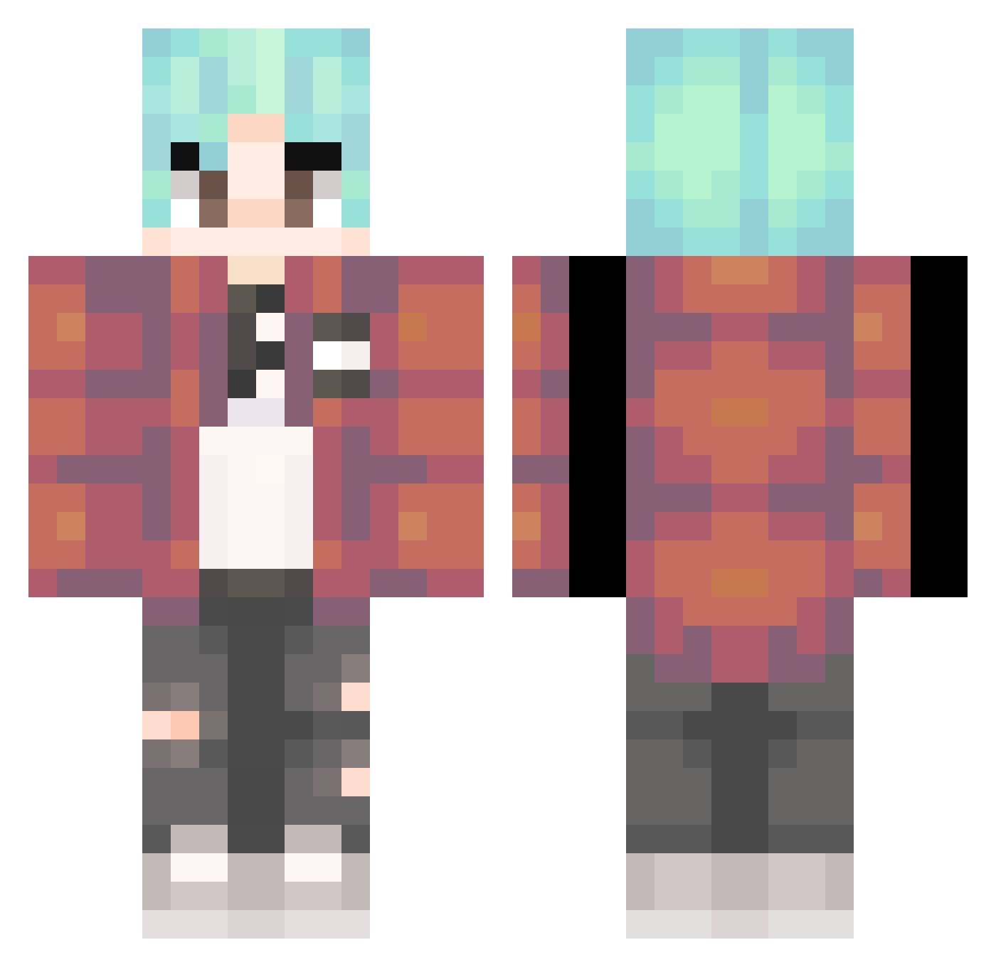rosxpetals Minecraft skin, front and back view