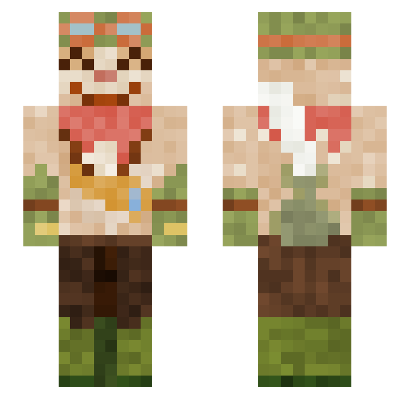 NamOiXD Minecraft skin, front and back view