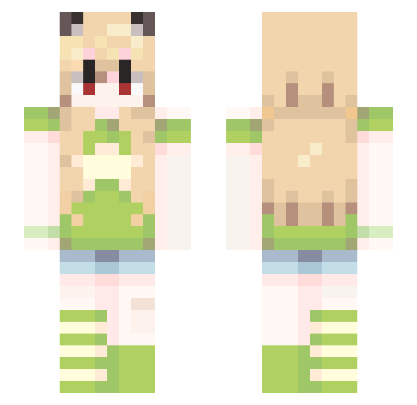 potyen Minecraft skin, front and back view