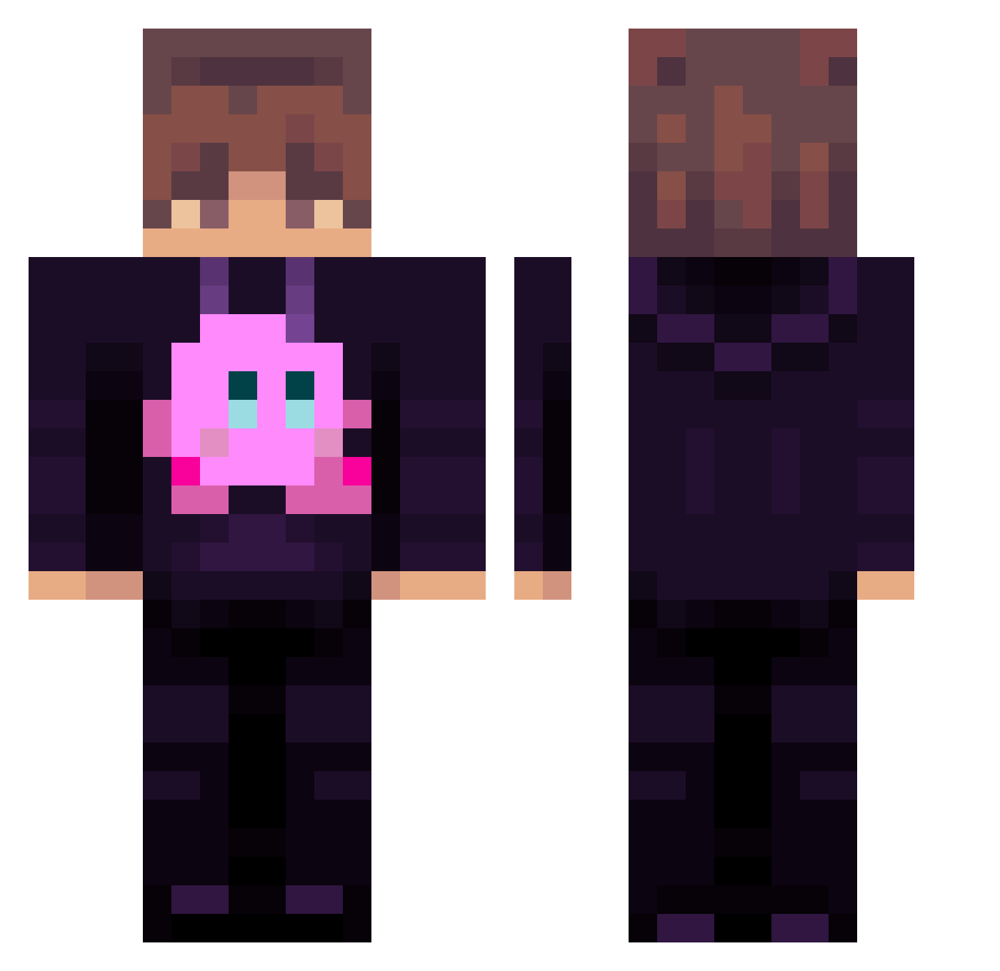 SpideyG Minecraft skin, front and back view