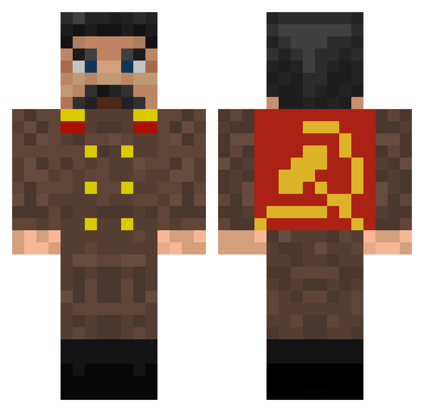 B1ttas Minecraft skin, front and back view