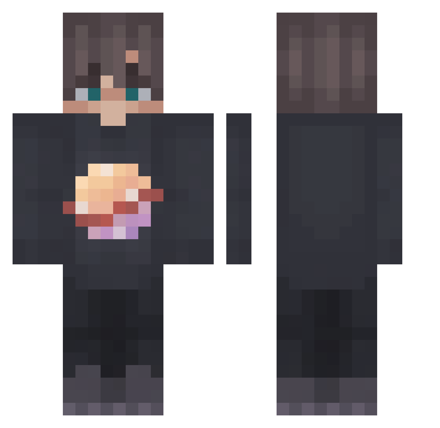 saamsc Minecraft skin, front and back view
