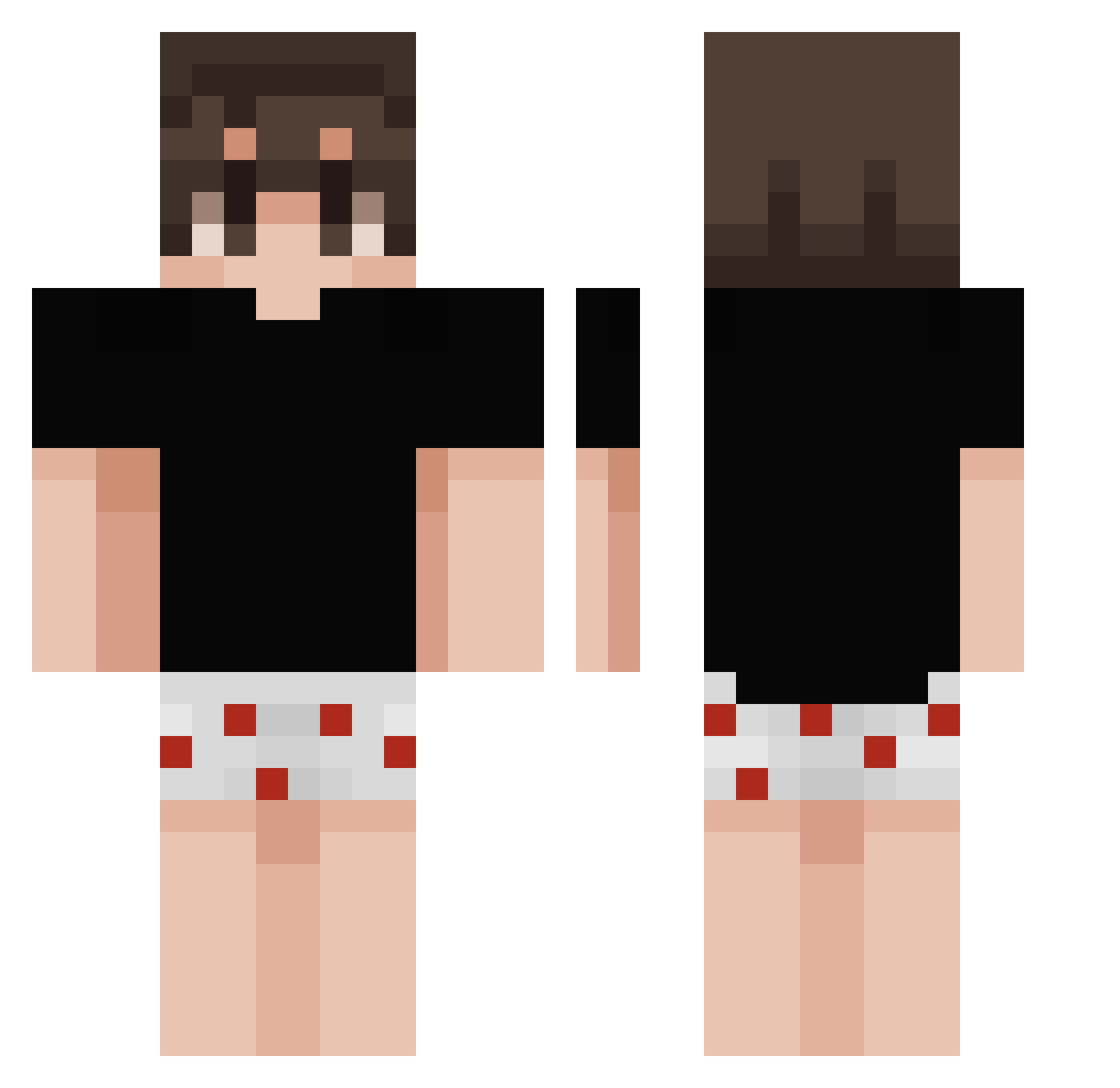 Wolfina_2812 Minecraft skin, front and back view