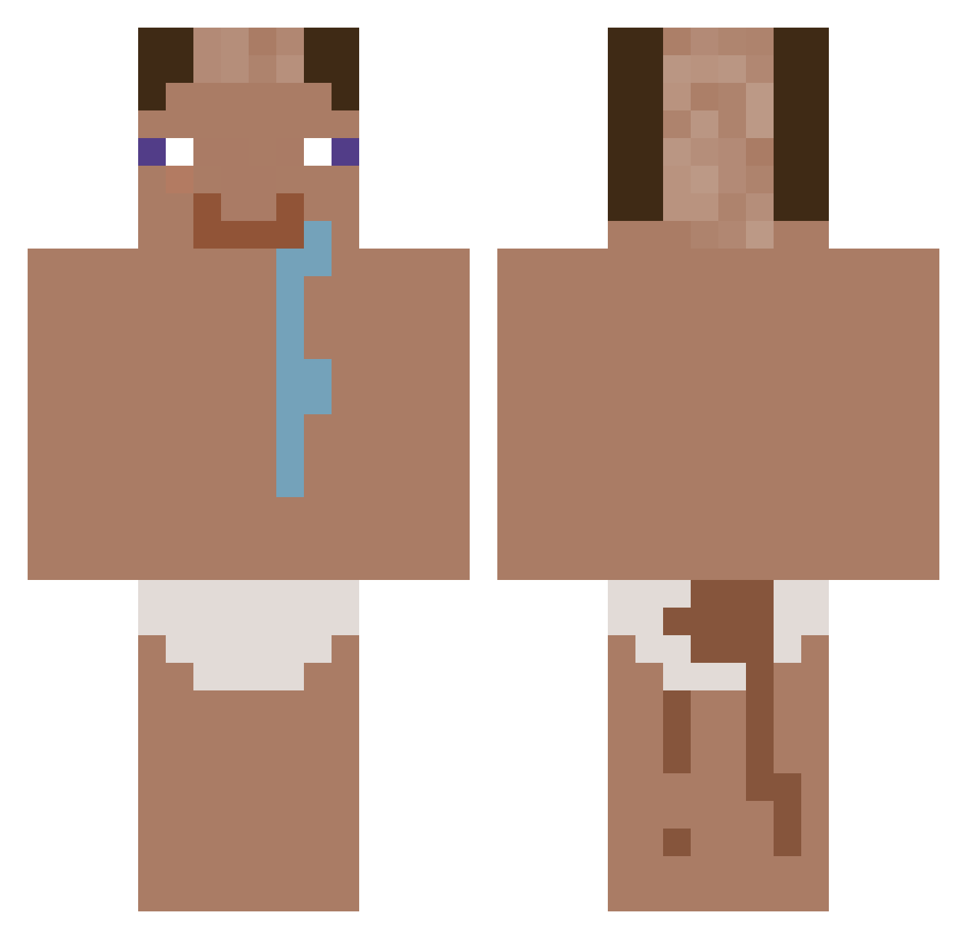 KanyeWestLovr Minecraft skin, front and back view