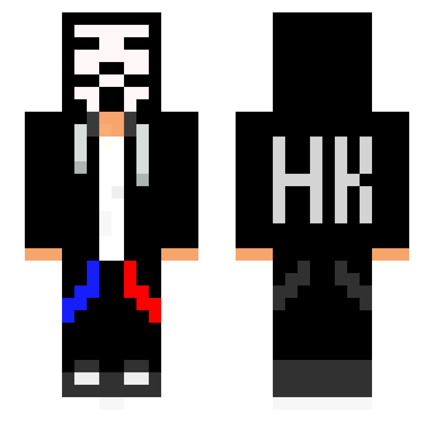 dasak Minecraft skin, front and back view