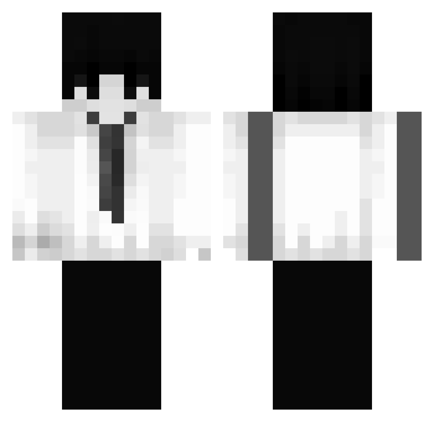 Zercherz Minecraft skin, front and back view