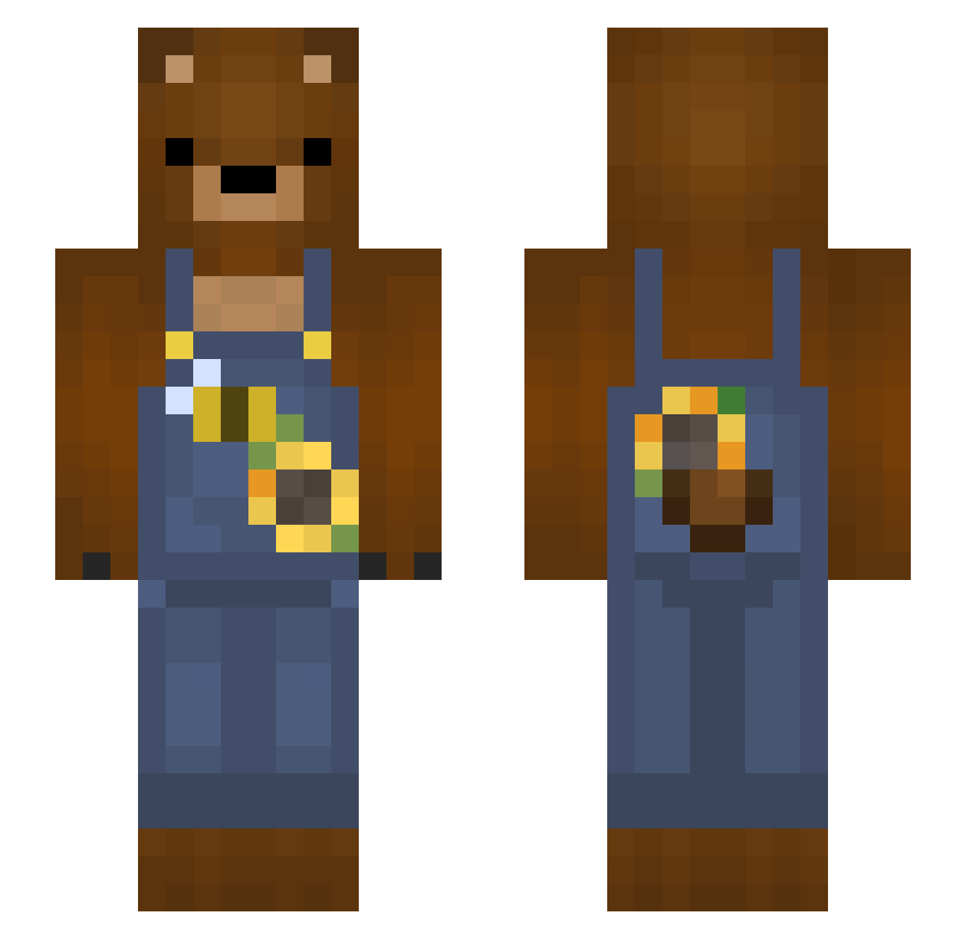 Miskyv Minecraft skin, front and back view