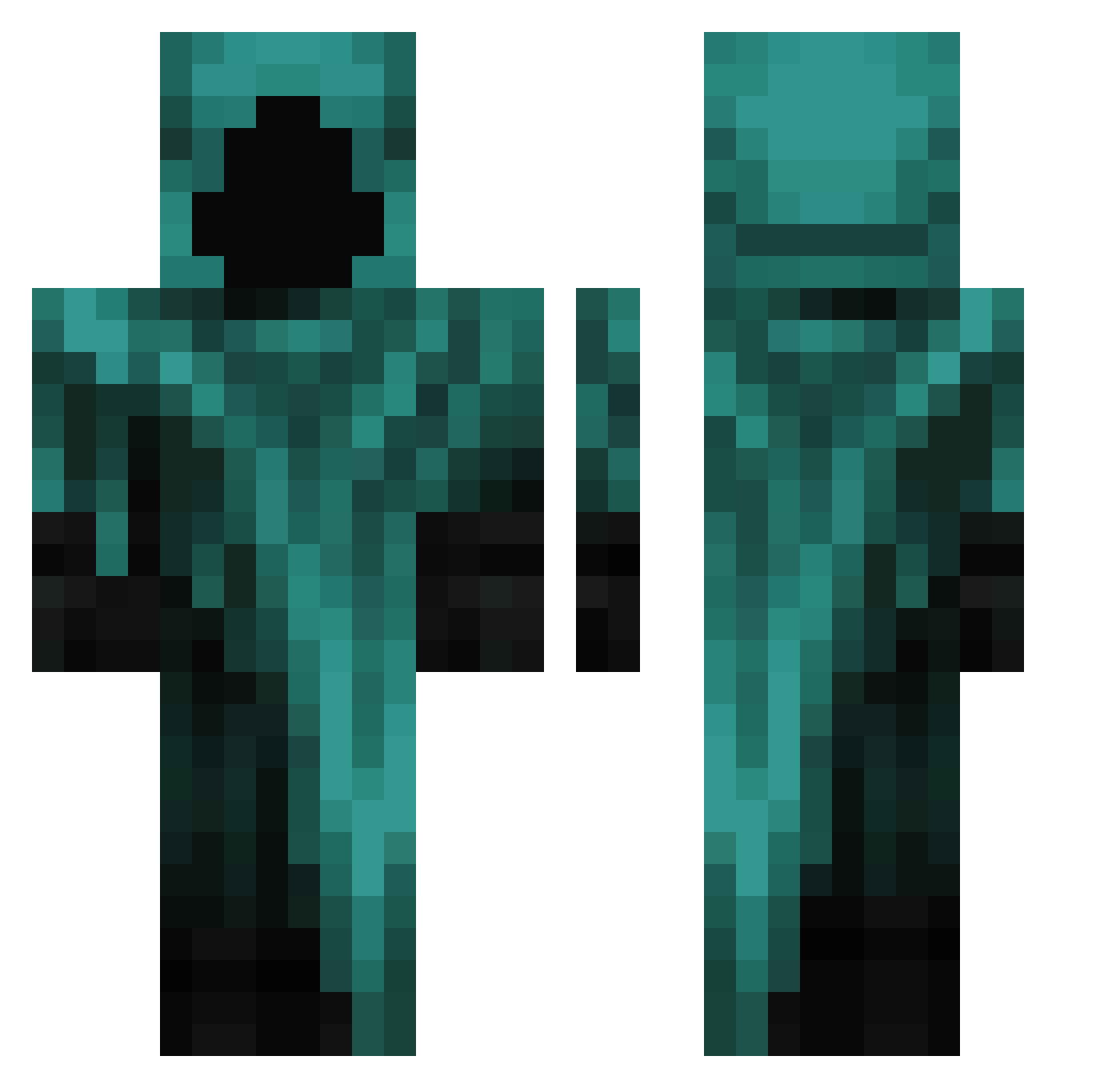 ItzMcDrago Minecraft skin, front and back view