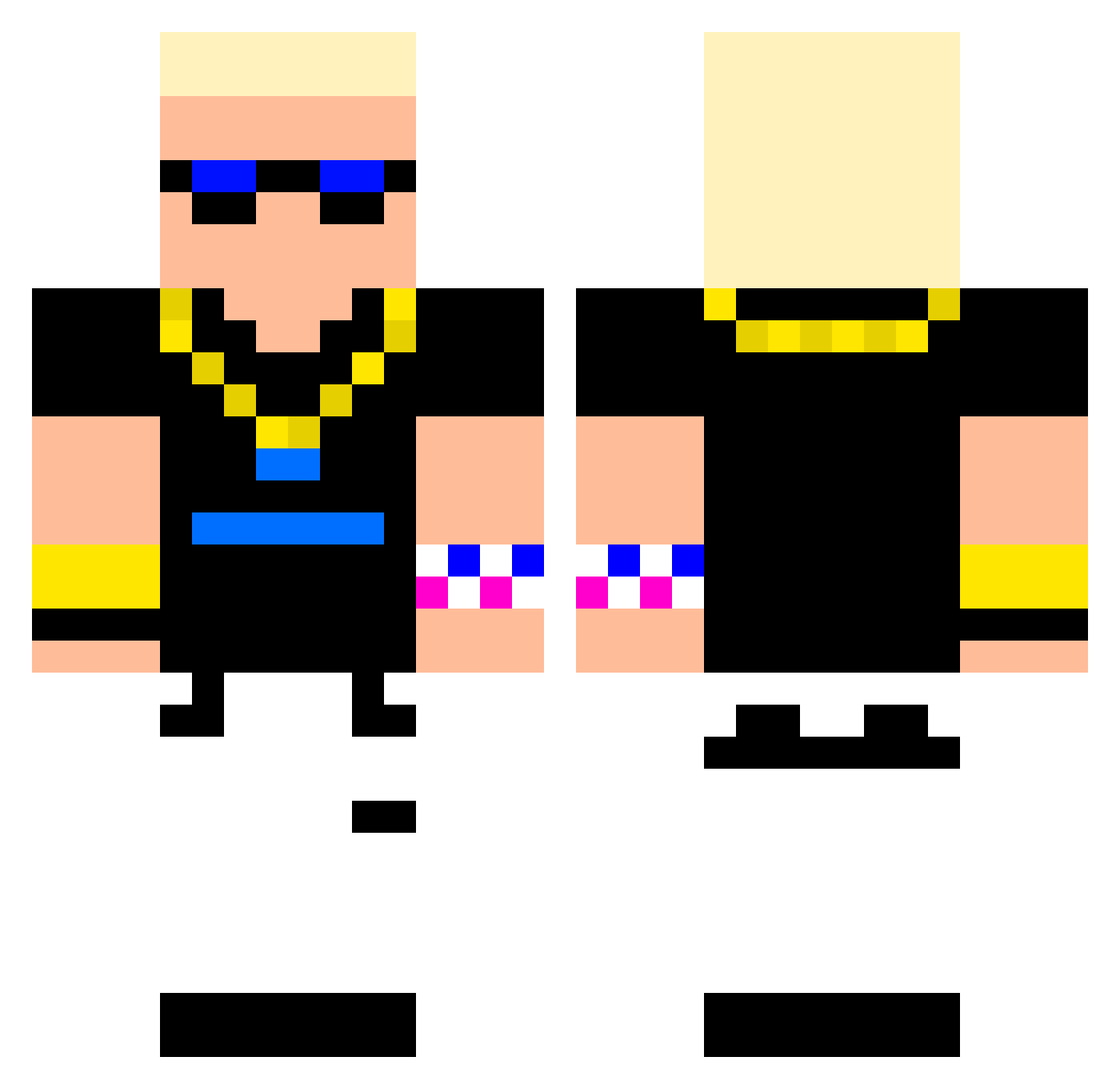 WojanTojan Minecraft skin, front and back view