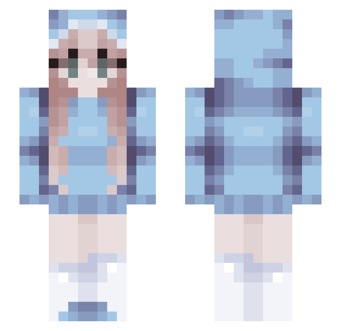 StarLover5 Minecraft skin, front and back view