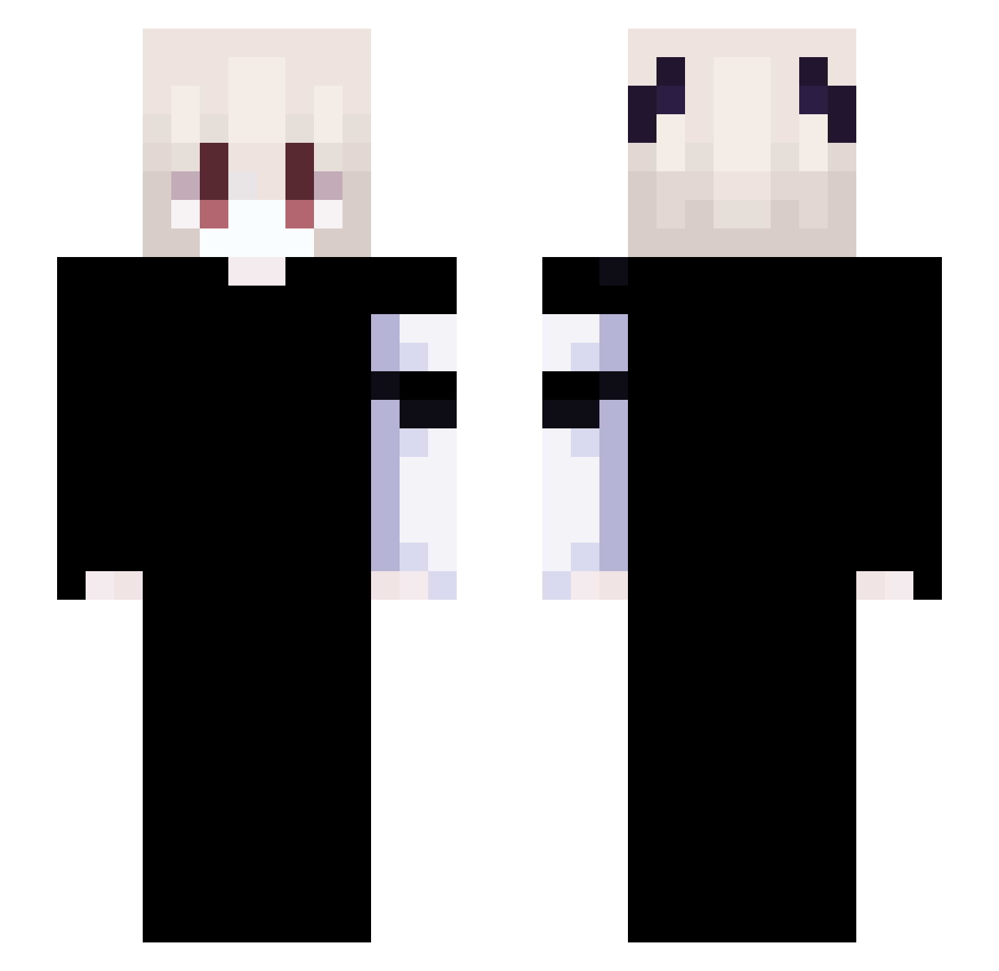 sukofied Minecraft skin, front and back view