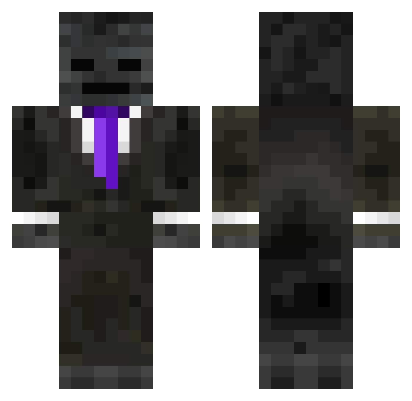 CraftyKnight2000 Minecraft skin, front and back view