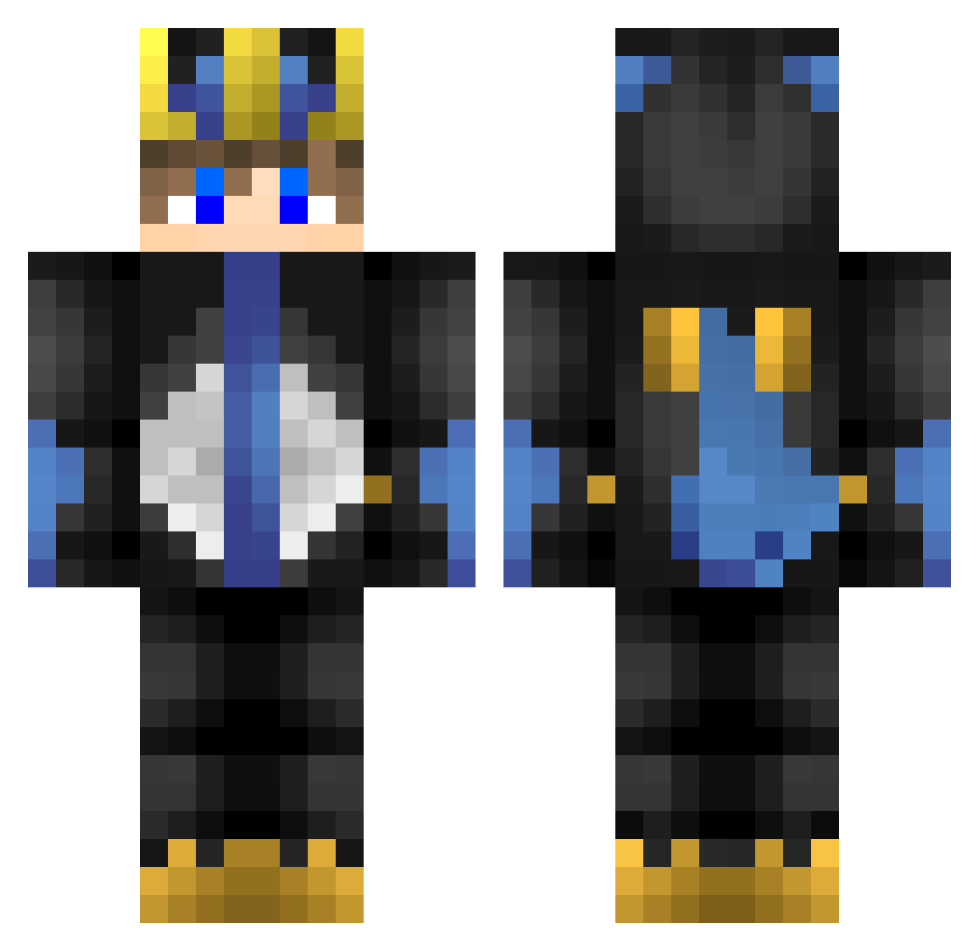 fraudmoney Minecraft skin, front and back view