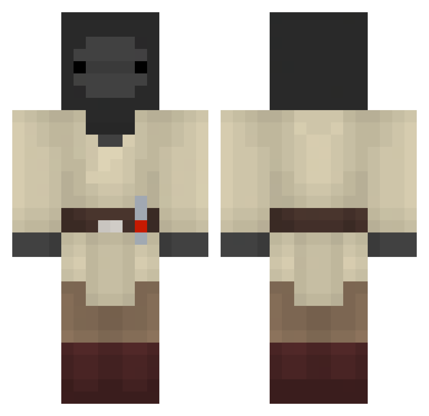 tobbilob Minecraft skin, front and back view