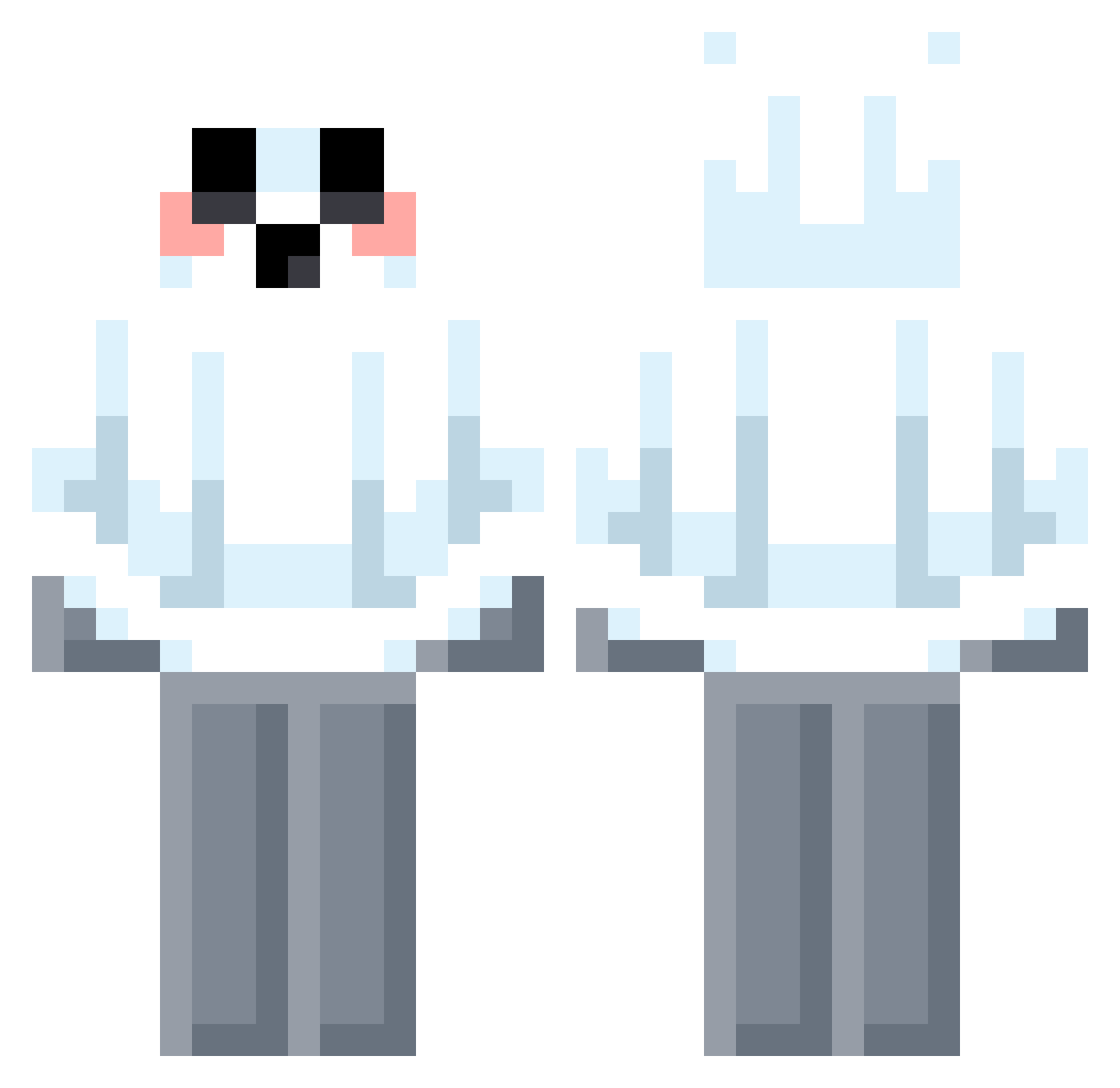 jxy9 Minecraft skin, front and back view