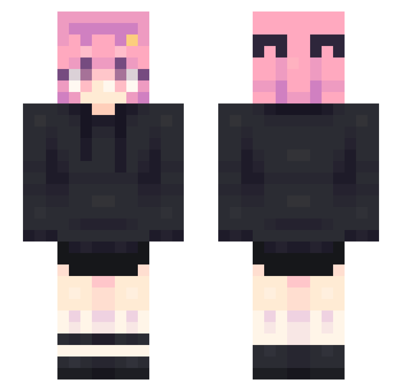 Strieter Minecraft skin, front and back view
