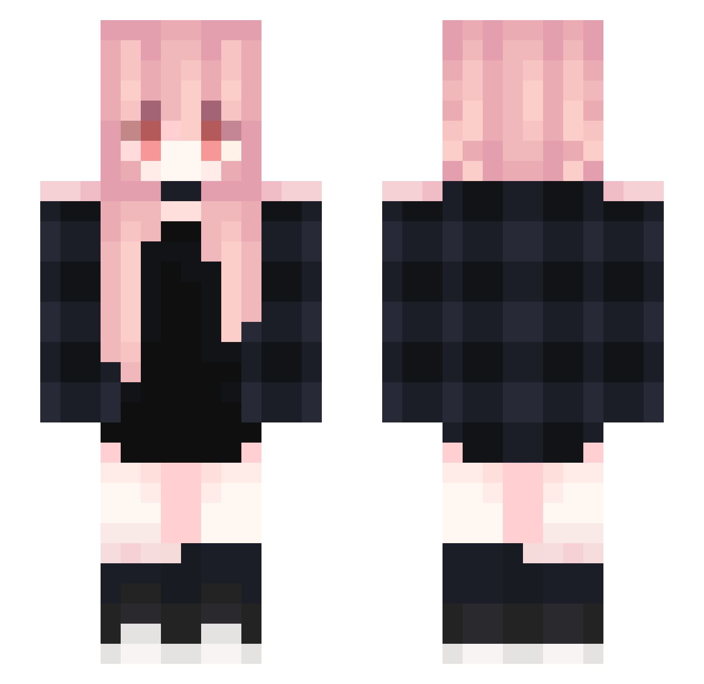 Sweet_Mukuro Minecraft skin, front and back view
