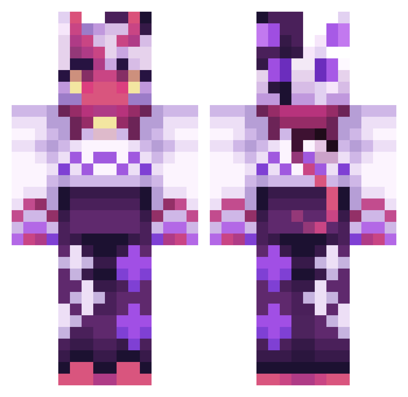 Solgah Minecraft skin, front and back view