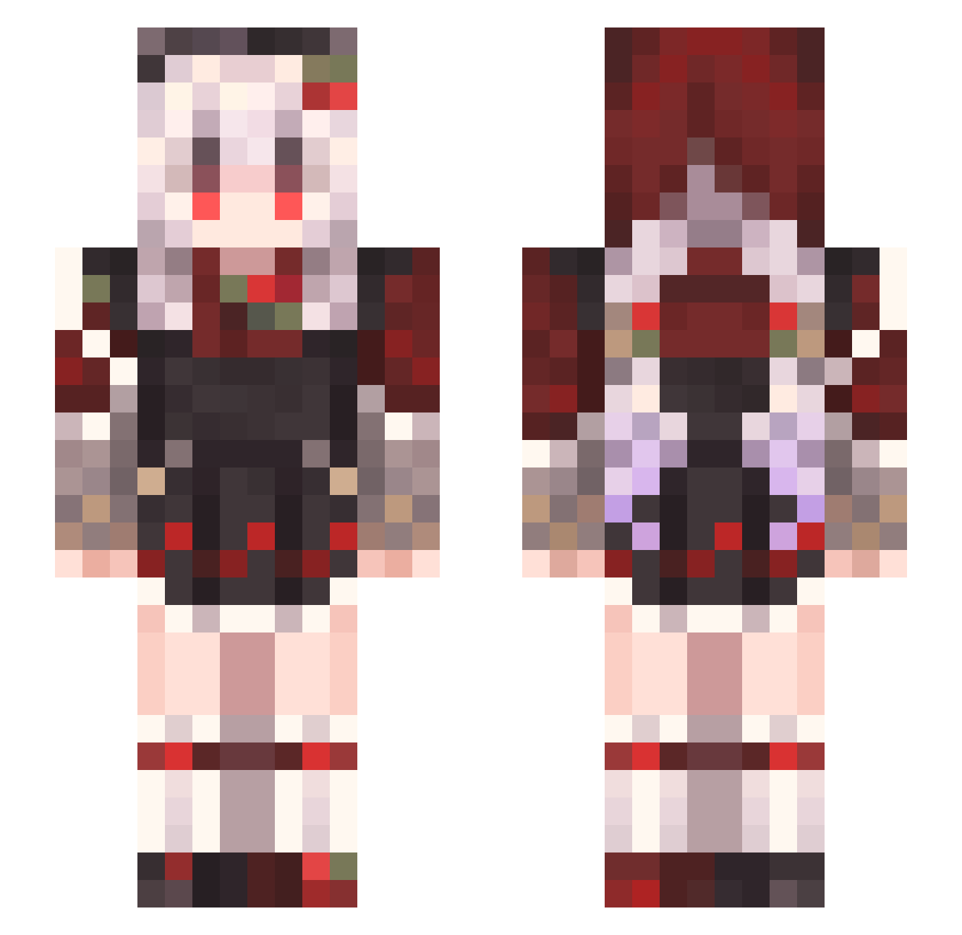 SUPERTEIO Minecraft skin, front and back view
