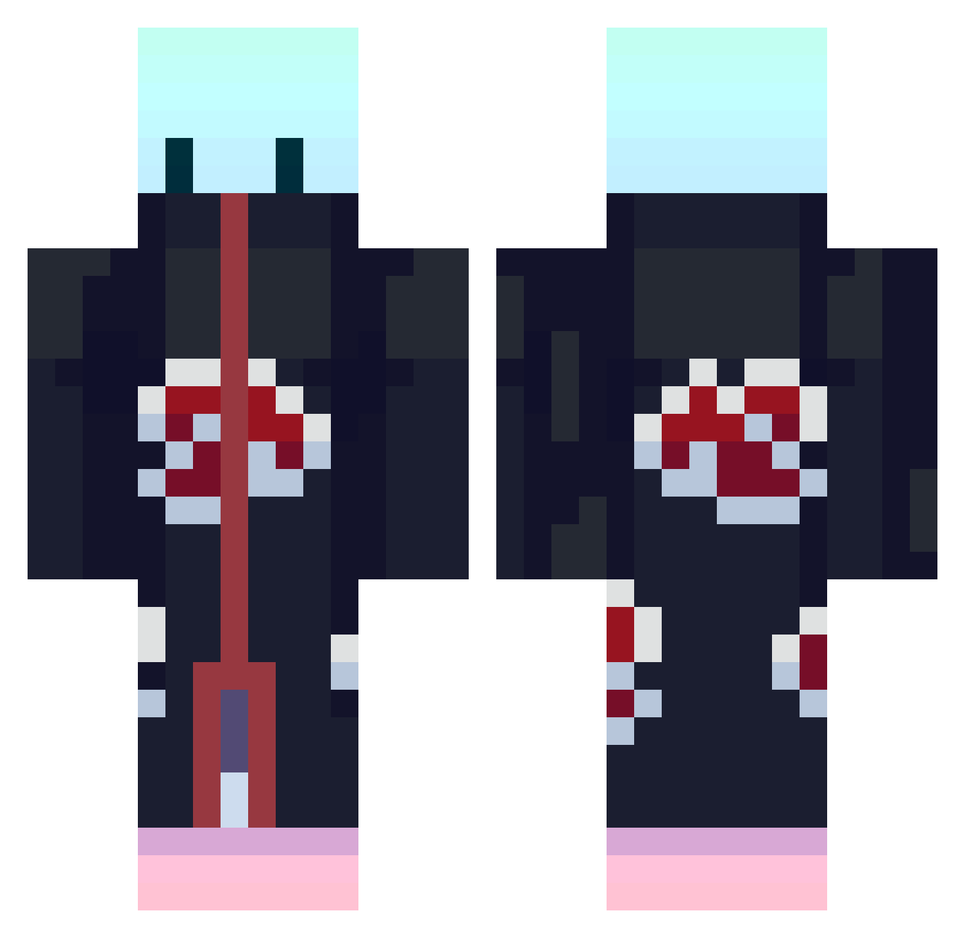 QuantumCatalyst Minecraft skin, front and back view